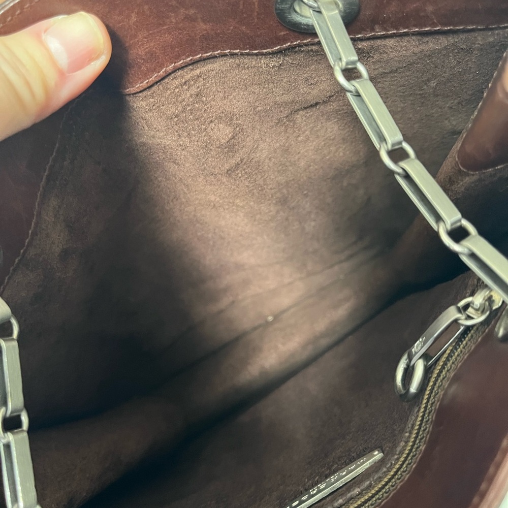 Vintage Mark Cross Leather Shoulder Tote with Chain— 90’s vibe - Picture 8 of 8